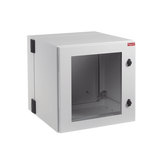 Gabinete Industrial ProTek de Puerta con Ventana, Protección NEMA Tipo 4/12/4X; IP55; IK10, Abatible, Fabricado en Acero, 12 UR, Color Gris Claro